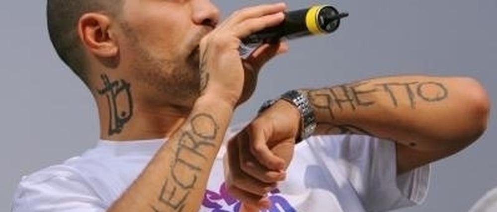 Rapper Bushido (auf der Buchmesse in Franfurt)