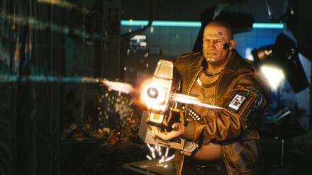 Dauerfeuer. Bei „Cyberpunk 2077“ steuert der Spieler einen Söldner namens V. durch die Zukunftsmetropole Night City. 