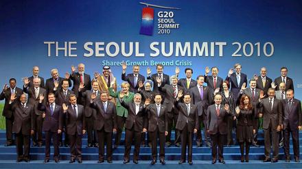 Winke-Winke. Grüße der Staats- und Regierungschefs vom G-20-Gipfel in Seoul.