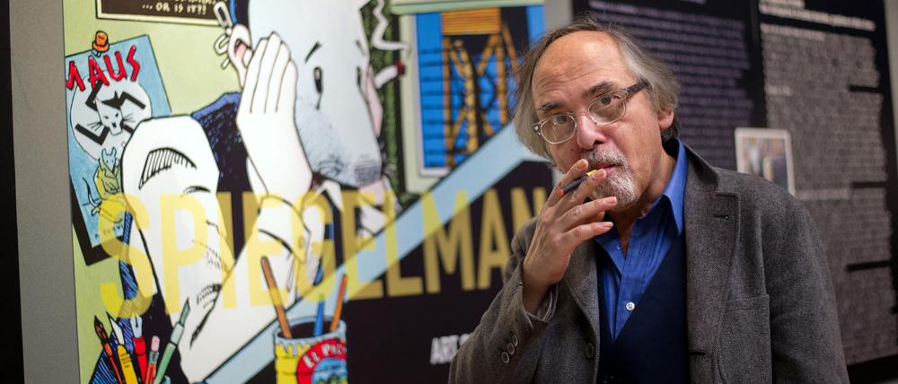 Art Spiegelman bei der Eröffnung seiner Ausstellung „Co-Mix“ 2012 im Pariser Centre Pompidou. 