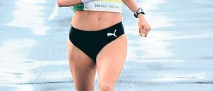 Gegen den Wind. Bei schwierigen Bedingungen konnte Sabrina Mockenhaupt ihren Titel über die halbe Marathondistanz nicht verteidigen. Foto: ddp