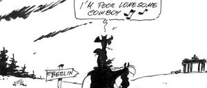 Nächster Halt Berlin: Dieses Bild zeichnete Achdé am Freitag für den Tagesspiegel.