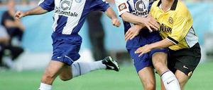 Renè Tretschok (l.), Kjetil Rekdal, Lars Ricken (r.).