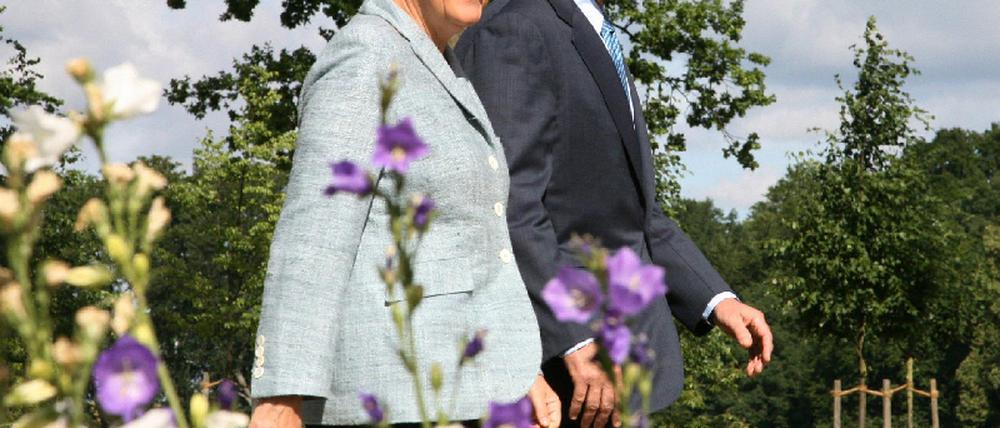 Merkel und Bush in Meseberg