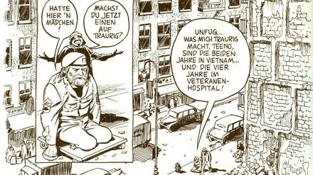 Träume von besseren Zeiten. Eine Seite aus „Dropsie Avenue“.