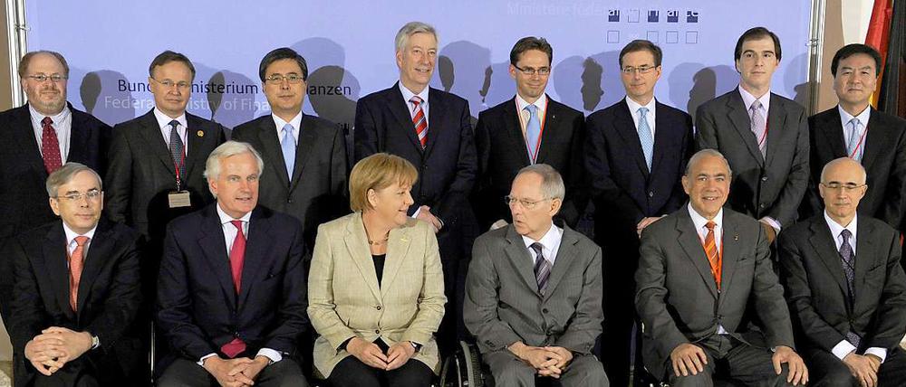 Erinnerungsfoto: Auf der internationalen Finanzmarktkonferenz in Berlin suchte Bundeskanzlerin Angela Merkel Verbündete für ihren neuen Kurs.
