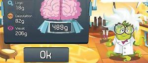 489 Gramm. Mit dem Gedächtnistraining Brain Buddies lässt sich vermeintlich das Gewicht des eigenen Gehirns ermitteln.