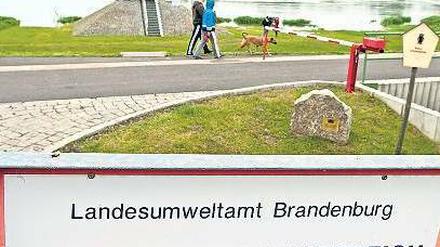 Auf dem Damm. Die Deiche an der Oder werden ständig kontrolliert. Foto: ddp