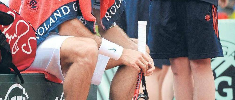 Sitzen geblieben. Federer fährt diesmal ohne French-Open-Titel nach Hause. Foto: AFP