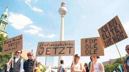 Ironie bei Berliner Bildungsdemo.