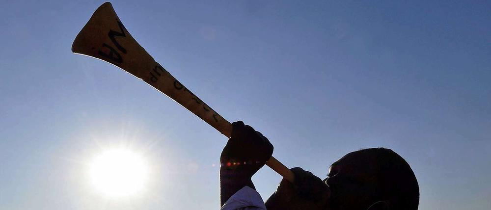Lauter Protest: Die Vuvuzela lässt sich auch auf Demonstrationen einsetzen.