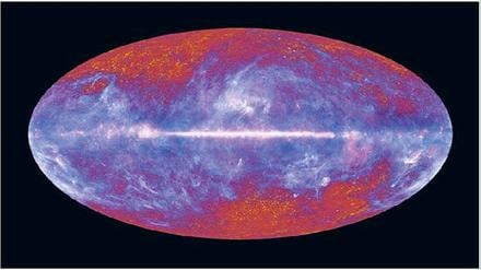 Blick in die Vergangenheit. Die Mikrowellenstrahlung des Komsos, aufgenommen von „Planck“, soll Forschern weitere Hinweise auf die Frühzeit des Universums geben. 