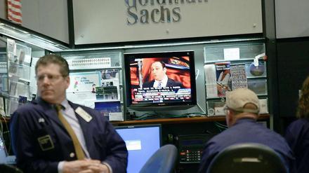 Händler von Goldman Sachs auf dem Parkett der Börse in New York.