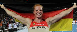 30.7.2010: Betty Heidler holt mit dem Hammer den dritten Titel für Deutschland.