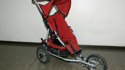 Diesen Kinderwagen hat die Polizei im Stadtpark Steglitz gefunden.