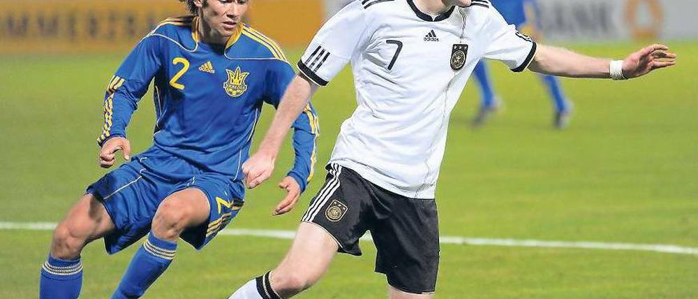 Wendig und gefährlich. André Schürrle erzielte beide Tore gegen die Ukraine. Foto: dpa