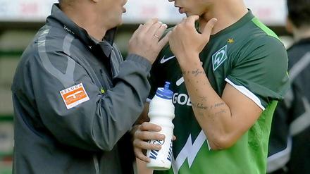 Ego und Tattoos. Hat sich Thomas Schaaf (l.) Marko Arnautovic gezähmt?