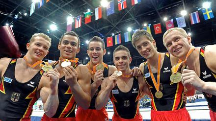 Die strahlenden deutschen Bronzegewinner.
