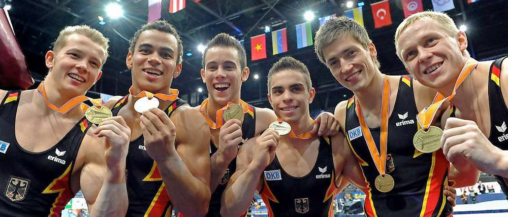 Die strahlenden deutschen Bronzegewinner.