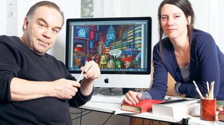 Kreatives Zentrum. Gerhard Seyfried und Ziska Riemann in ihrer Schöneberger Wohnung.