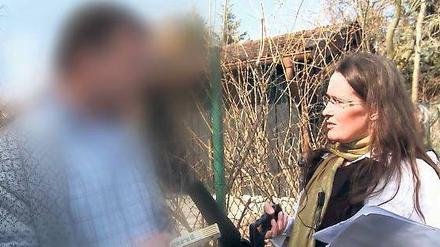 „Tatort Internet“. RTL-2-Reporterin Beate Krafft-Schöning stellt einen mutmaßlichen Kinderschänder mit Mikrofon und Kamera. Foto: RTL 2