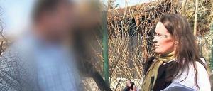 „Tatort Internet“. RTL-2-Reporterin Beate Krafft-Schöning stellt einen mutmaßlichen Kinderschänder mit Mikrofon und Kamera. Foto: RTL 2