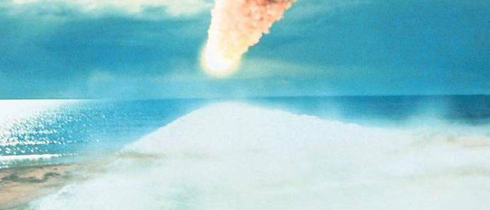 Einschlag aus dem All. Der Film „Deep Impact“ von 1998 – Regie: Mimi Leder – mit Morgan Freeman als US-Präsident schürte die Angst vor einer Kollision der Erde mit einem anderen Himmelskörper. Die Wissenschaftsbranche profitiert von dieser Angst. Foto: Cinetext