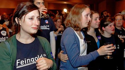 Enttäuschung bei den Anhängern der Demokraten. Die erwartbare Niederlage sitzt tief.
