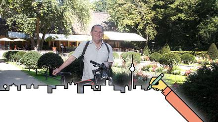 Frank Rudolph ist am liebsten leger unterwegs und fährt mit dem Rad - zum Beispiel in den Englischen Garten.