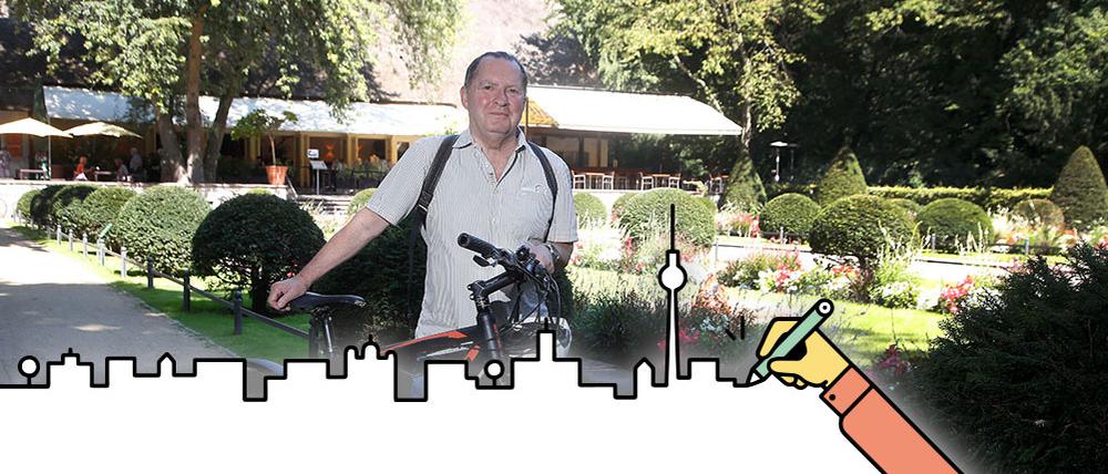 Frank Rudolph ist am liebsten leger unterwegs und fährt mit dem Rad - zum Beispiel in den Englischen Garten.