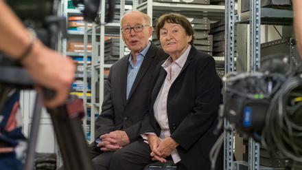 Ulrich und Erika Gregor bei den Dreharbeiten zu Alice Agneskirchners  „Komm mit mir in das Cinema - Die Gregors“.