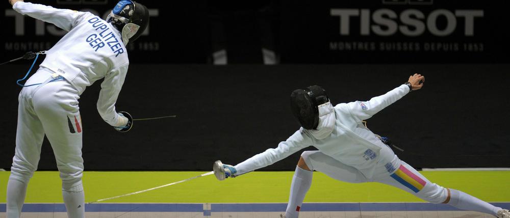 Imke Duplitzer (r.) in ihrem Gefecht mit der Rumänin Simona Alexandru.