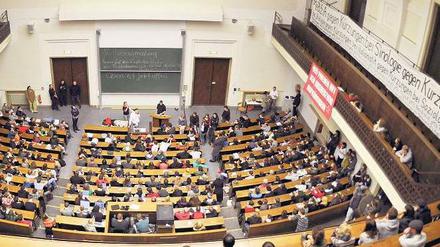 Vollversammlung. Münchener Studierende bei Protesten am Mittwoch.