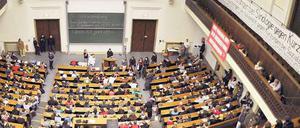 Vollversammlung. Münchener Studierende bei Protesten am Mittwoch.