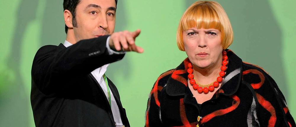 Wo geht's lang bei den Grünen? Cem Özdemir und Claudia Roth auf dem Parteitag in Freiburg.