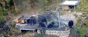 Rauch steigt aus der Pike River Mine.