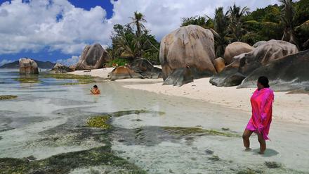 Einzigartig. Die Bucht Anse Source d’Argent auf La Digue gehört zu den schönsten Stränden der Welt. Hier werden Filme gedreht und Models fotografiert.