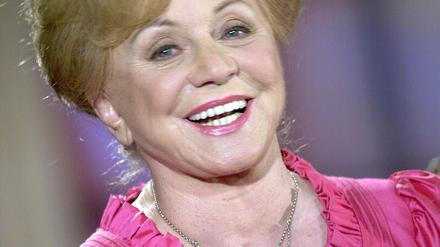 Maria Hellwig bei einer Generalprobe zur Fernsehsendung "Krone der Volksmusik" im Jahr 2001.