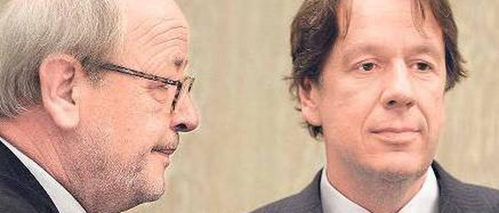 Getrennte Wege. Jörg Kachelmann und Reinhard Birkenstock. Foto: Reuters
