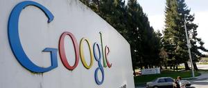 Google-Schriftzug am Firmensitz in Mountain View, Kalifornien.