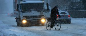 Mit dem Fahrrad ist das Vorwärtskommen naturgemäß erschwert.