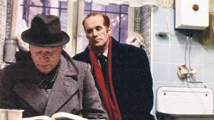 „Allemagne Neuf Zéro“. Godards Deutschlandfilm mit Eddie Constantine (vorne)und unserem Autor, Hanns Zischler. Foto: Cinetext