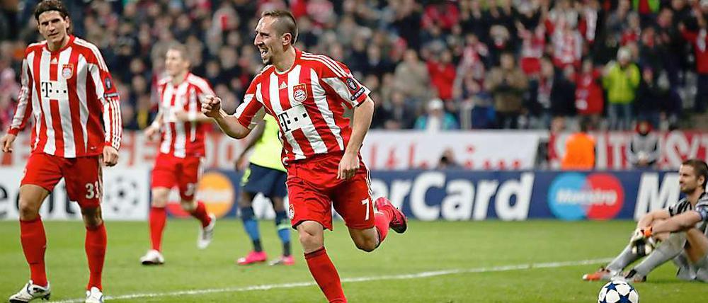 Er kann's noch: Franck Ribéry bejubelt seinen Treffer zum 3:0. Auch das erste Tor für den FC Bayern hatte der Franzose erzielt.