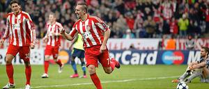 Er kann's noch: Franck Ribéry bejubelt seinen Treffer zum 3:0. Auch das erste Tor für den FC Bayern hatte der Franzose erzielt.