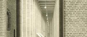 Erhabene Größe, trauliche Idylle. Durchblick zu den Arkaden des Stuttgarter Bahnhofs (1911–27). 