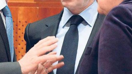 Einer Meinung. Bundeskanzlerin Angela Merkel und Frankreichs Präsident Nicolas Sarkozy im Gespräch mit EU-Ratspräsident Herman Van Rompuy. 