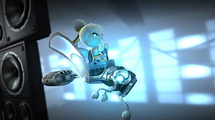 Ritt auf der Roboterbiene: Szene aus "LittleBigPlanet 2"