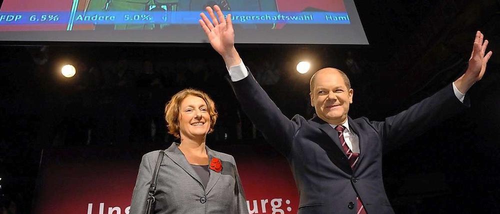 Schnell war klar, dass es für Olaf Scholz und die SPD für die absolute Mehrheit reichen würde.