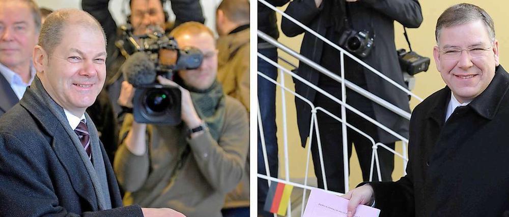 Stimmabgabe ja, Werben um Stimmen nein: Zumindest im Internet ließen Olaf Scholz und Christoph Ahlhaus es eher ruhig angehen.