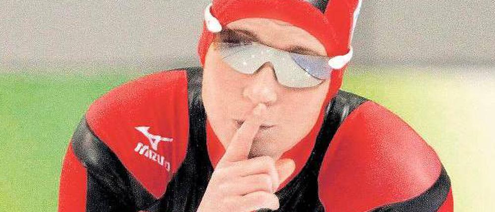 Lippenbekenntis. Pechstein zeigt, was sie von ihren Kritikern erwartet.